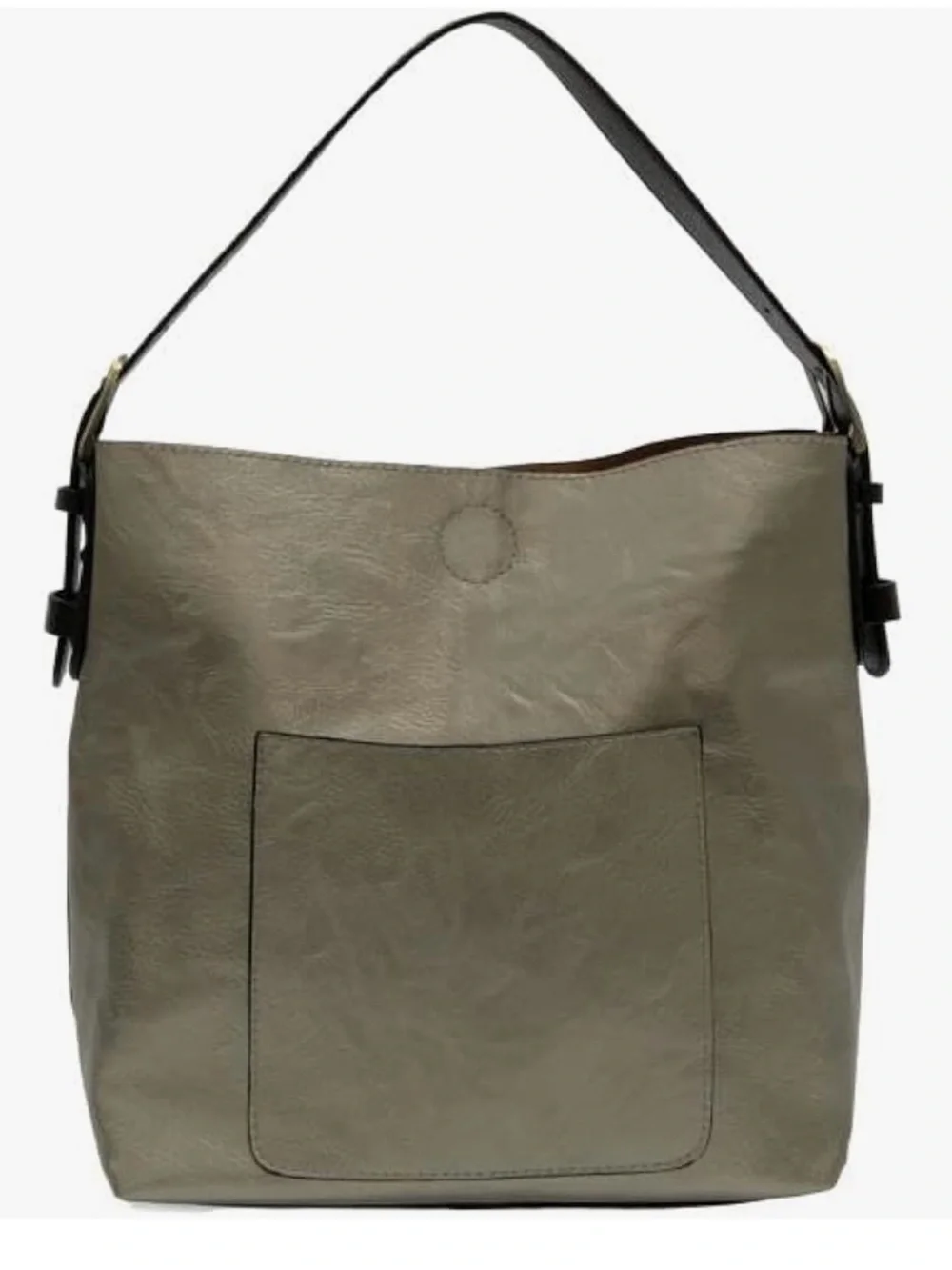 Joy Susan Faux Leather Hobo Handbag Brass Plated Hardware belt brown satchel